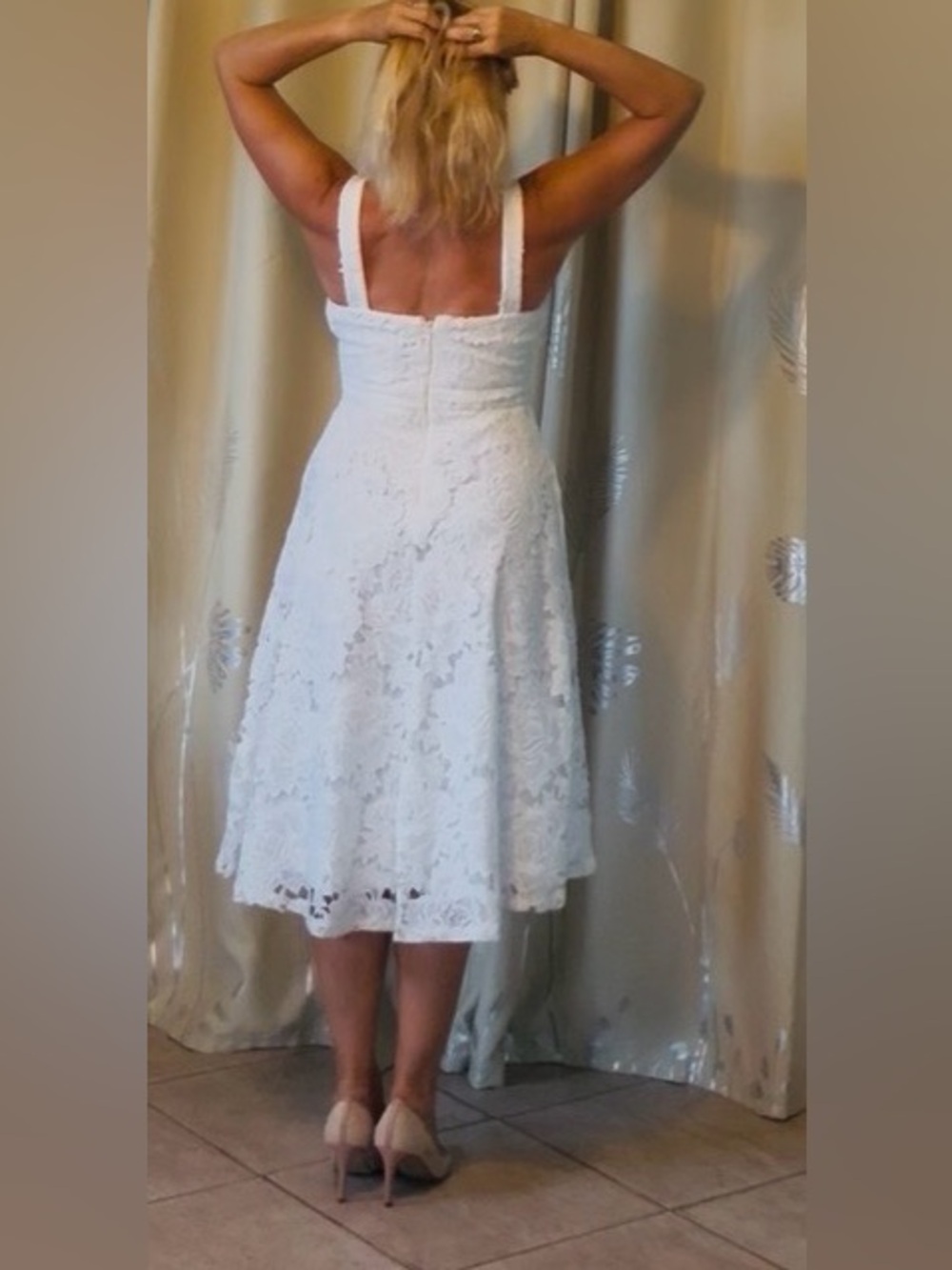 Lulu's White Lace A-Line Sundress - Picture 7 of 10